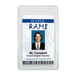 Anti-Print Transfer Vertical Badge Holder - 50 Pack