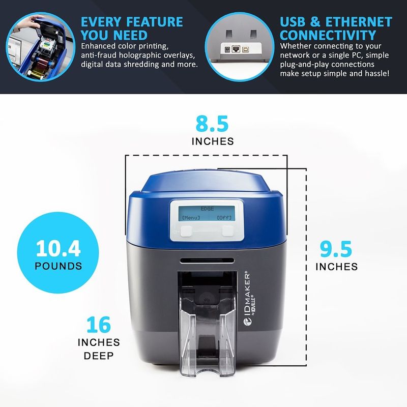 ID Maker Zenius Touch 1-Sided ID Card Printer System - ID Card Printer  Systems & ID Badge Accessories | IDville