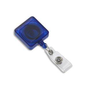 Translucent Blue Square Badge Reel - 25 Pack