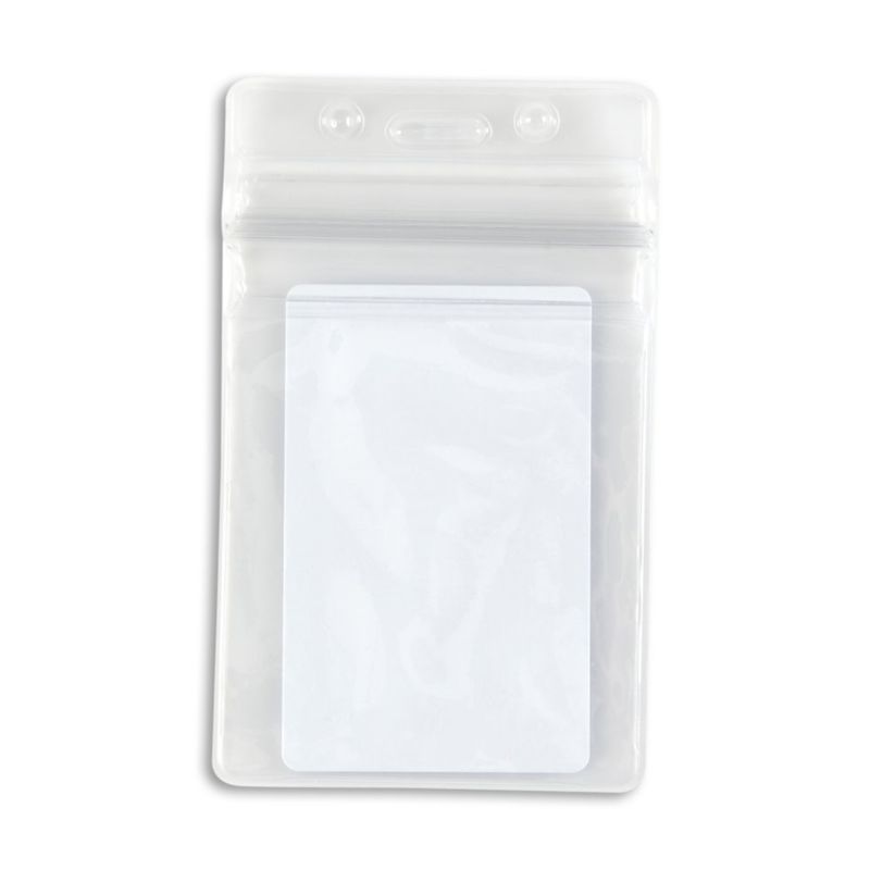 Clear Vertical Sealable Badge Holder - 50 Pack - IDville