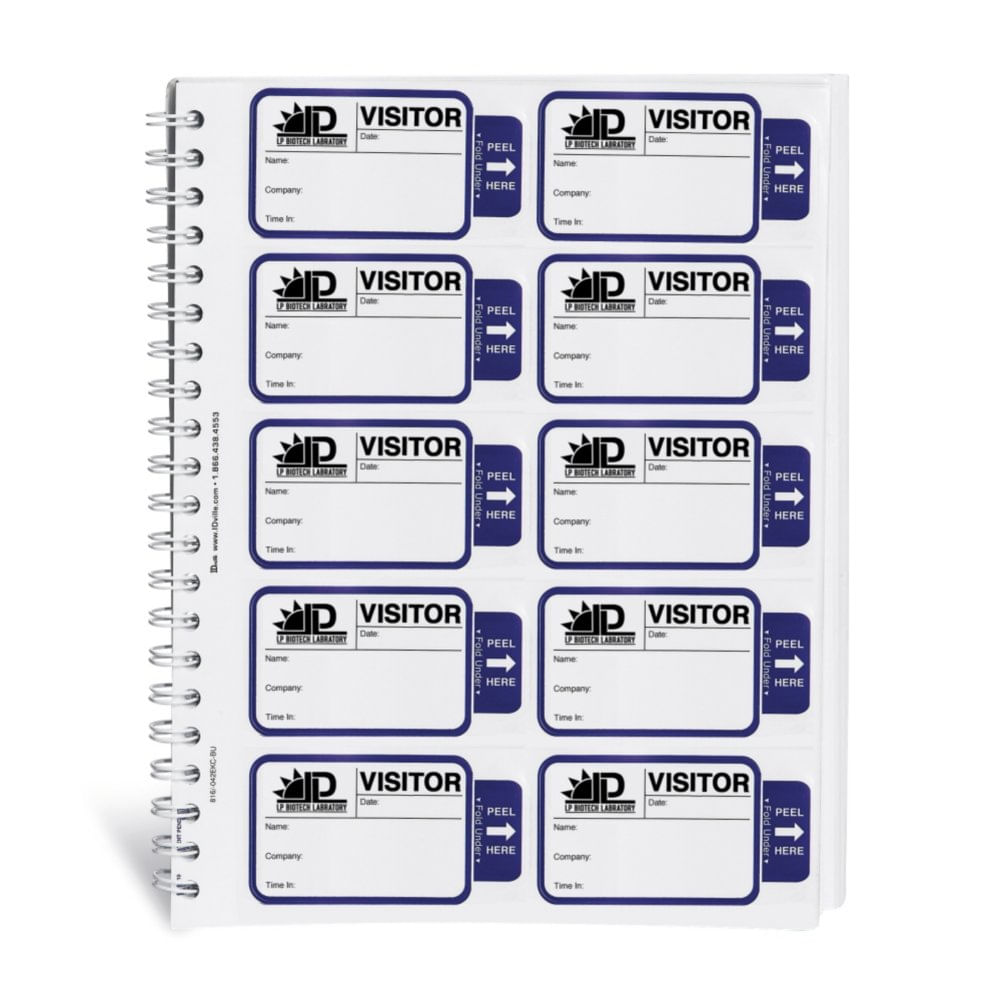 Custom Printed Visitor Login Book With Self Expiring Badges Idville