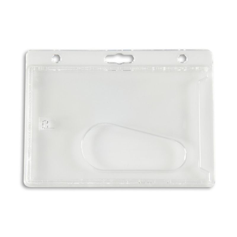 Hard Plastic 3 Card Badge Holder with Retractable Reel