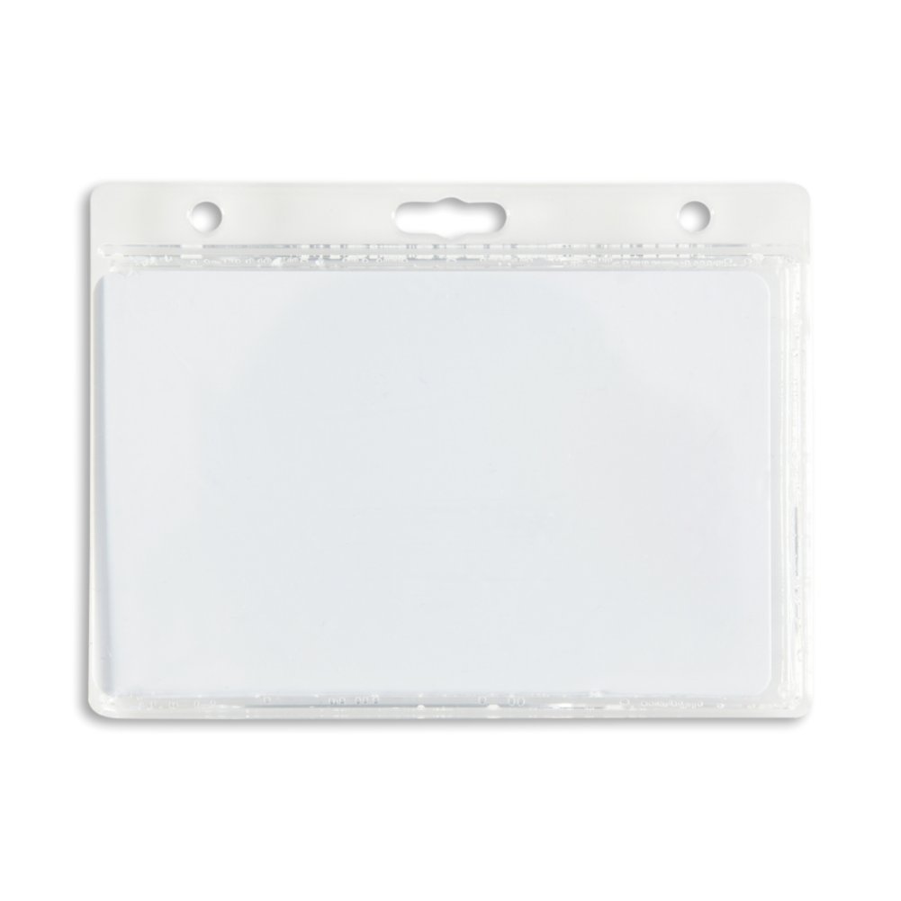 Rigid Plastic Horizontal Card Holder with Slot and Key Ring