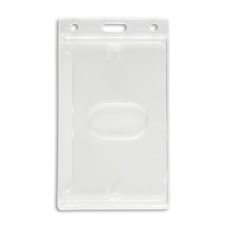 Dual-Sided Rigid Plastic ID Badge Holder Hold 2 ID Badges at Once