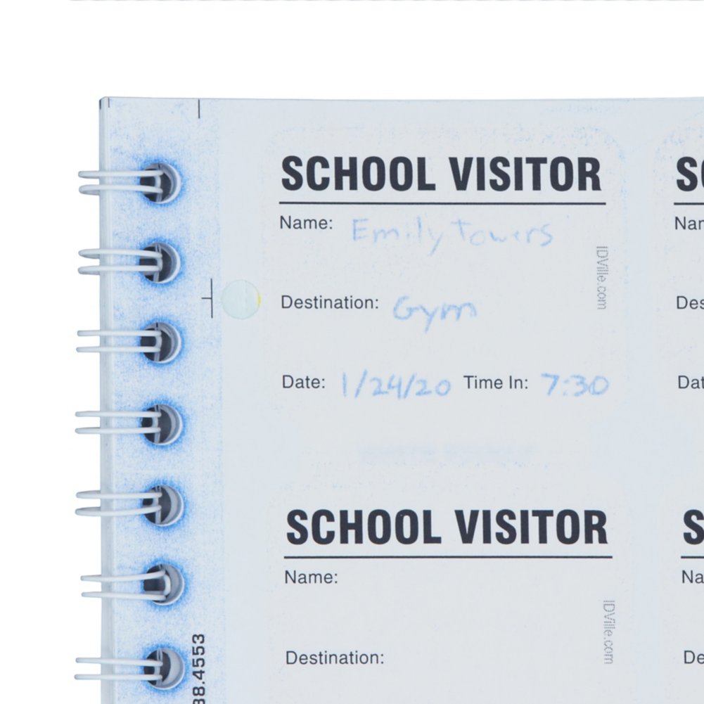 Visitor Log Book, Spiral-Bound Visitor Badges, Guest Register Book, Carbon  Copy - 150 Badges