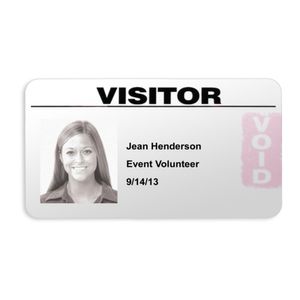 Self-Expiring Thermal Print Badges 4 x 2" Tab