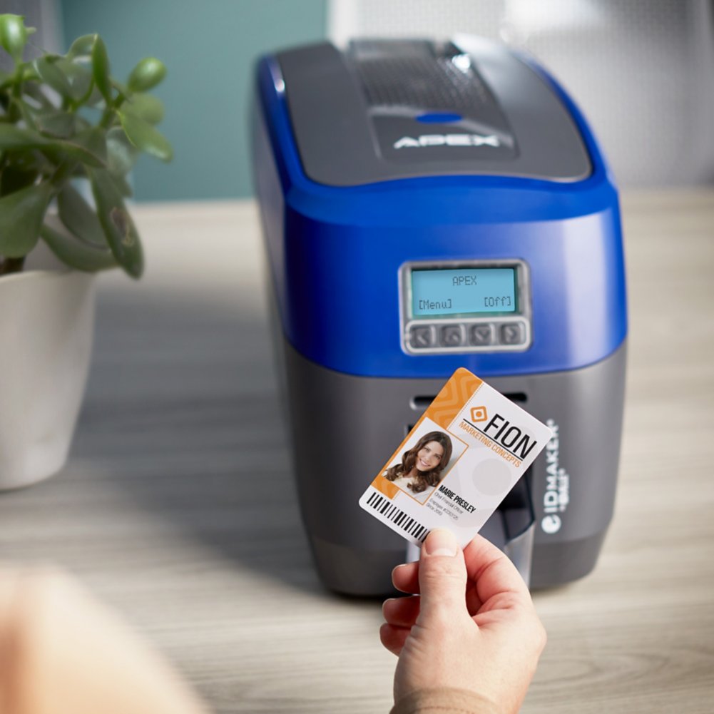 Prints Premium Quality Pictures Fast & Easy 1-Sided Badge Printer Machine with Magnetic Stripe Encoding ID Maker Edge Professional ID Card Printer 