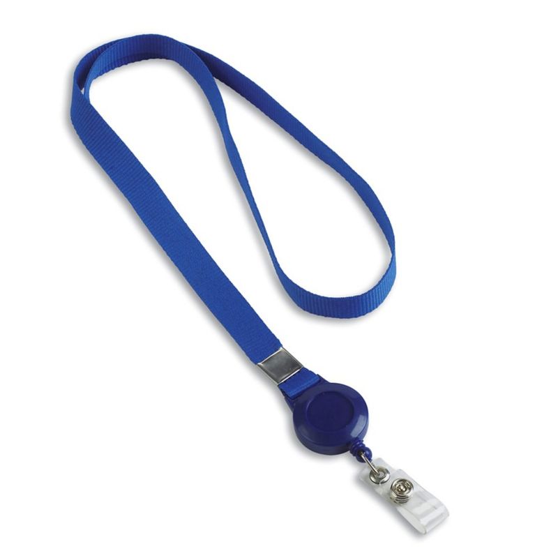  100 Pack - Blue Badge Reel Lanyard w. Safety Breakaway Neck  Strap for Long Reach - Removable Retractable No Twist Reel I'd Card Holder  for Nurses, Access Badges & More