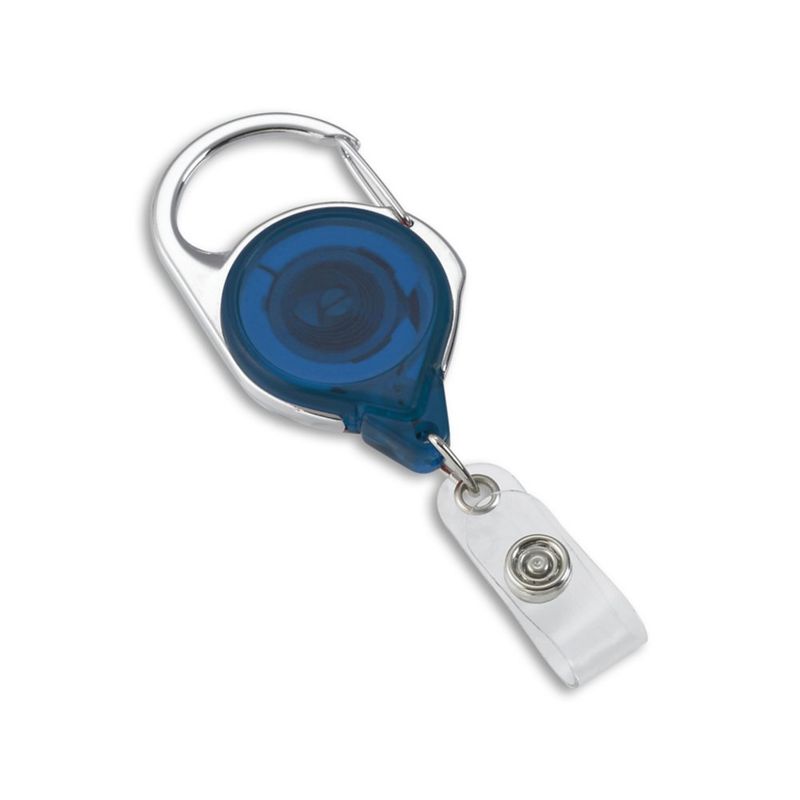 Carabiner Badge Reel with Slide Clip Blue