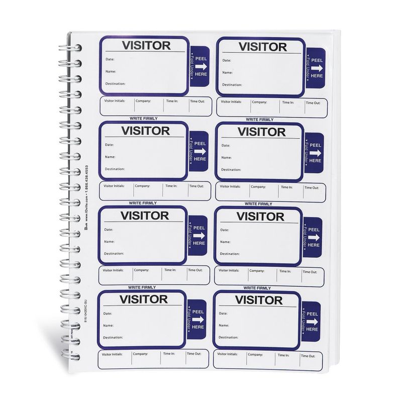 C-Line Visitor Badges with Registry Log, 150 Badges per Book, 1 Registry  (97030)