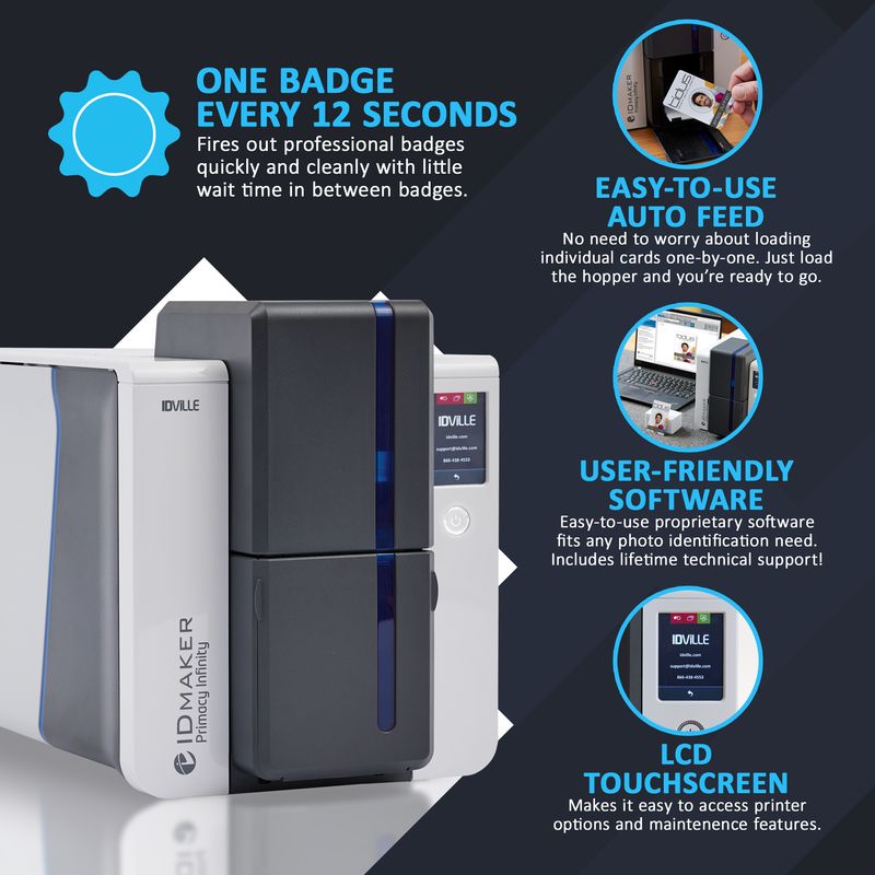 ID Maker Zenius Touch 1-Sided ID Card Printer System - IDville