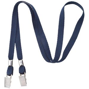Blank Flat Woven Open-ended Lanyards w/ Bulldog Clips – 25 Pack