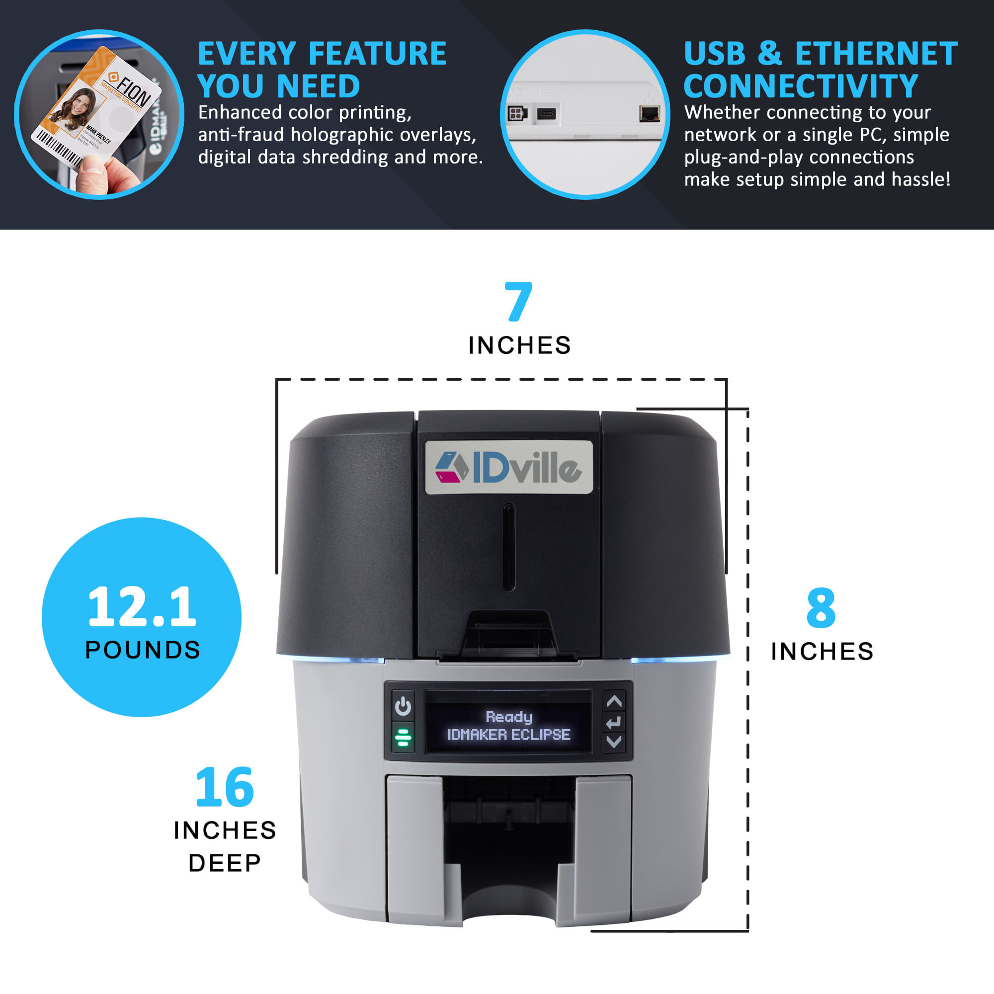 ID Maker Eclipse - 2-Sided ID Card Printer - Complete System - IDville