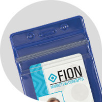 Fion Badge in blue badge holder