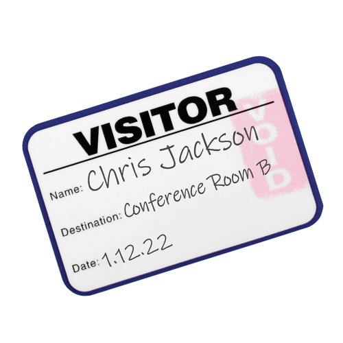 Visitor id sticker